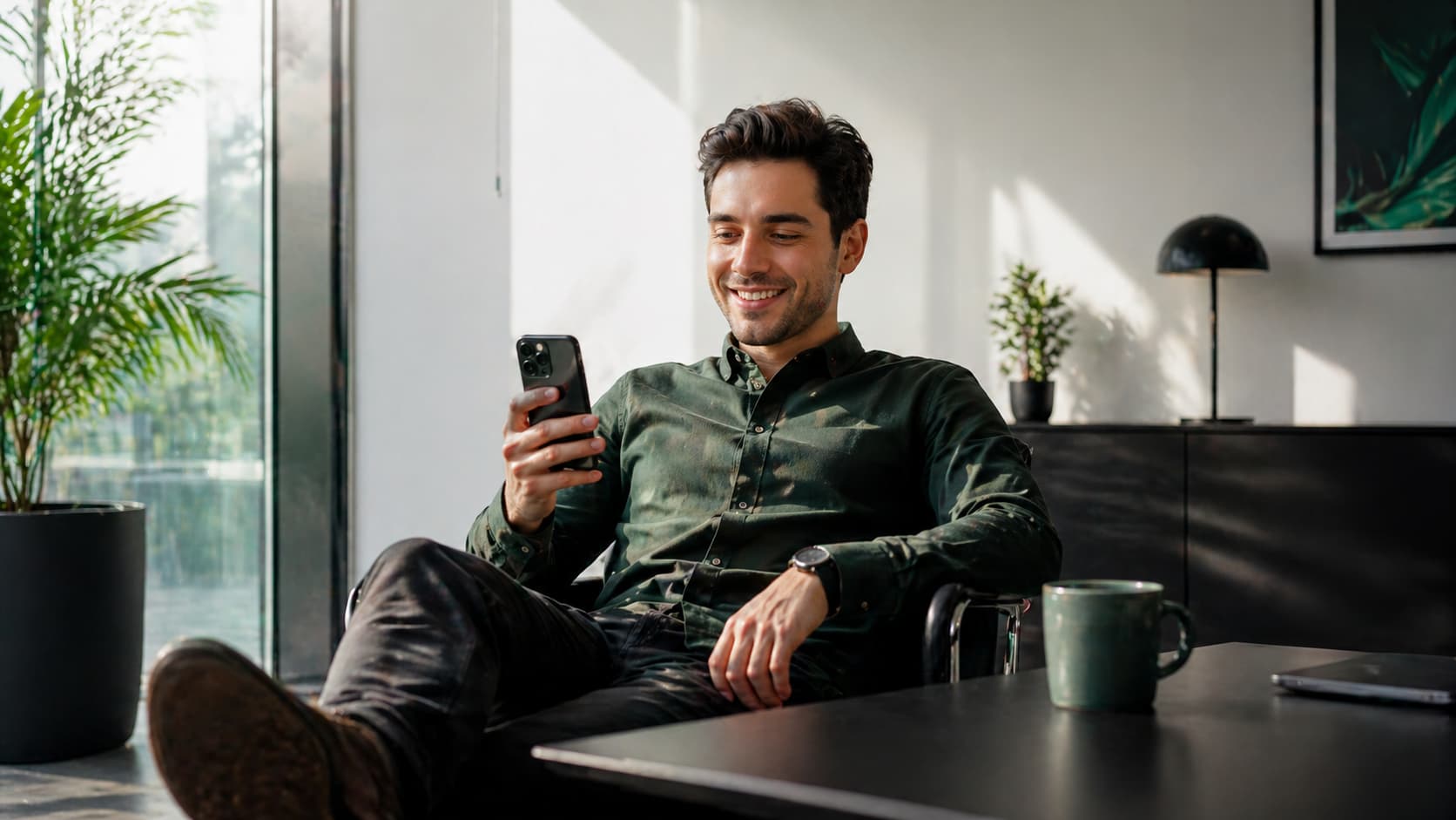 Business owner using ReplyMind for automated replies